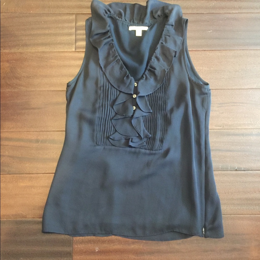 Banana Republic ruffle top navy